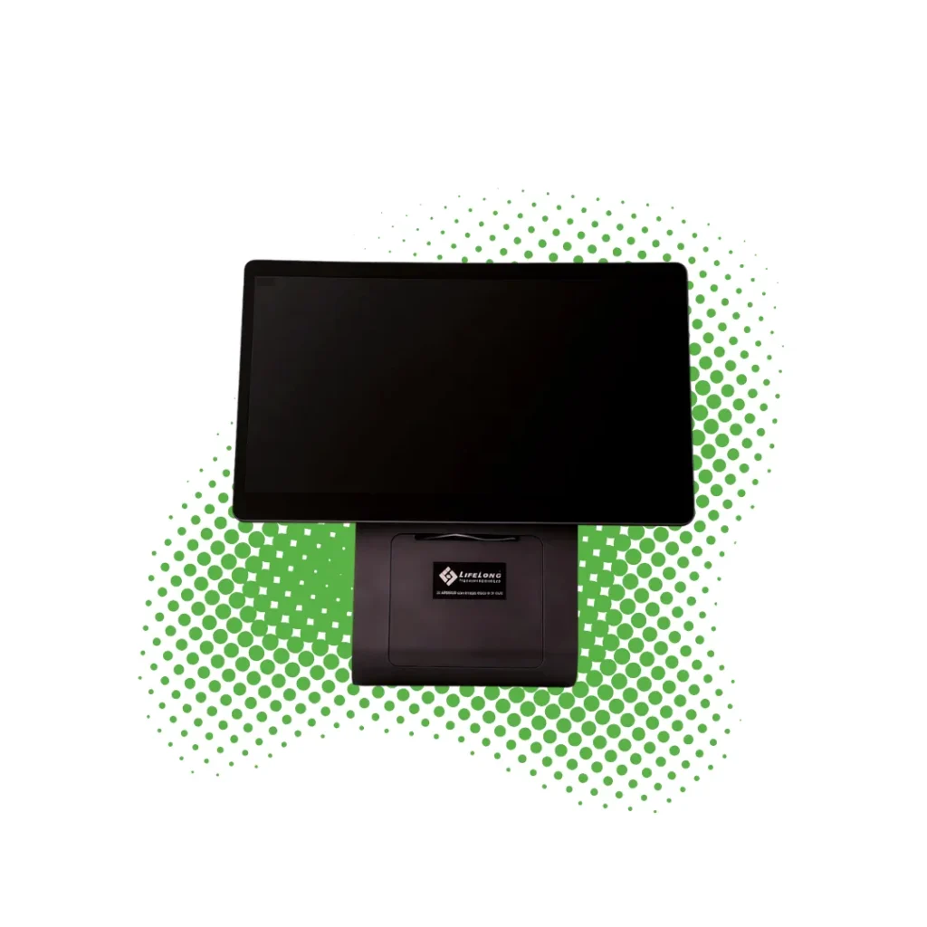 Lifelong POS terminal with touchscreen display and integrated receipt printer, ideal for liquor and vape stores