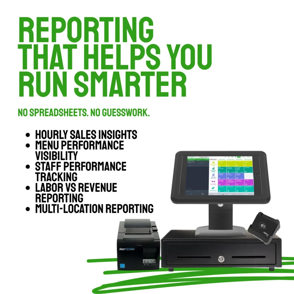 Lifelong POS Restaurant reporting dashboard showing sales, labor, and multi-location performance insights
