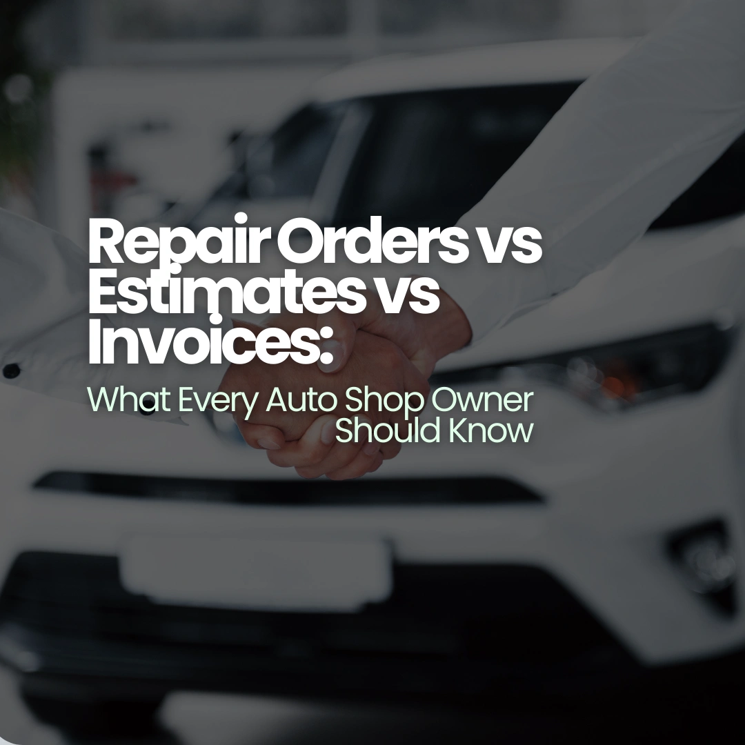 auto repair shop workflow showing estimates repair orders and invoices managed with shop management software
